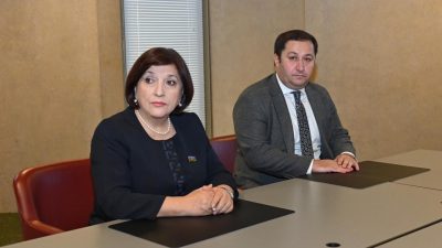 Azerbaycan Milli Meclis Başkanı Sahibe Gafarova, Ermenistan Parlamentosu Başkanı Alen