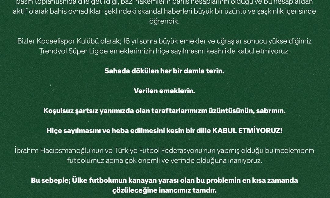 TFF Başkanı İbrahim Hacıosmanoğlu’nun 371 profesyonel hakemin bahis hesabının olduğunu