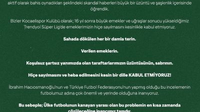 TFF Başkanı İbrahim Hacıosmanoğlu’nun 371 profesyonel hakemin bahis hesabının olduğunu