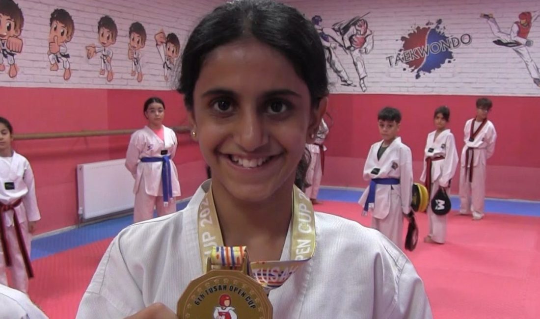 Siirt’te, boyu uzasın diye taekwondoya giden 11 yaşındaki Elif Bağra,