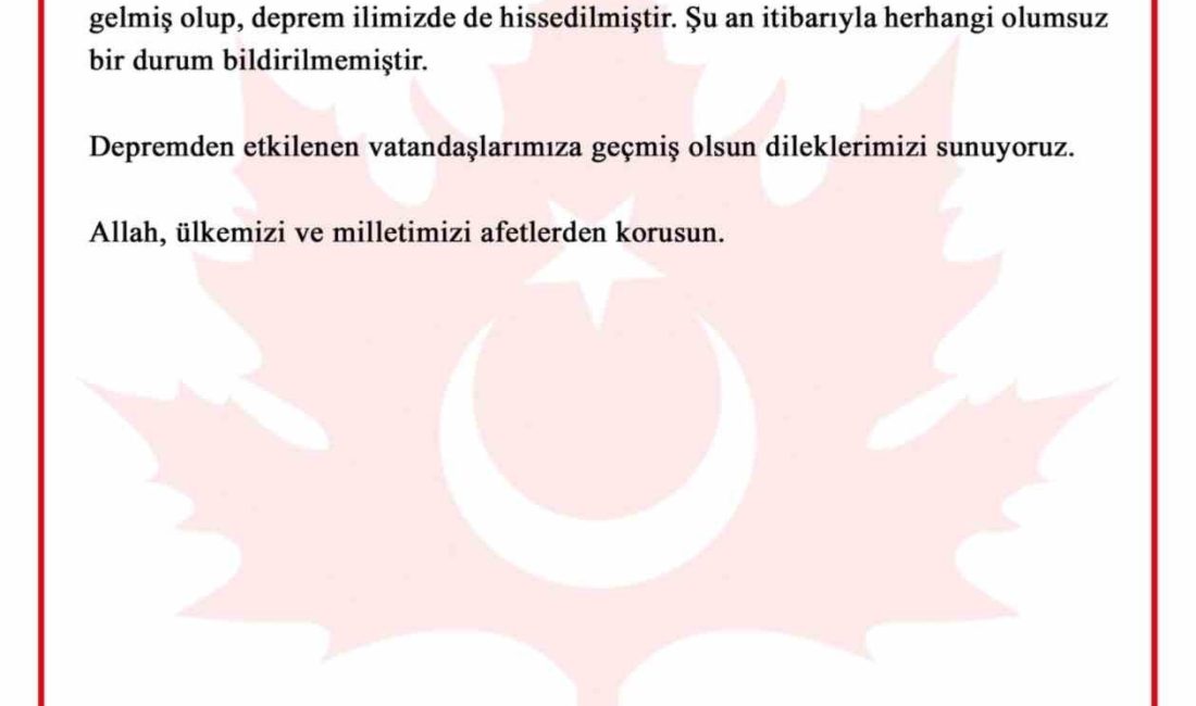 Balıkesir’in Sındırgı ilçesinde meydan gelen 6.1 büyüklüğündeki deprem hakkında Bursa