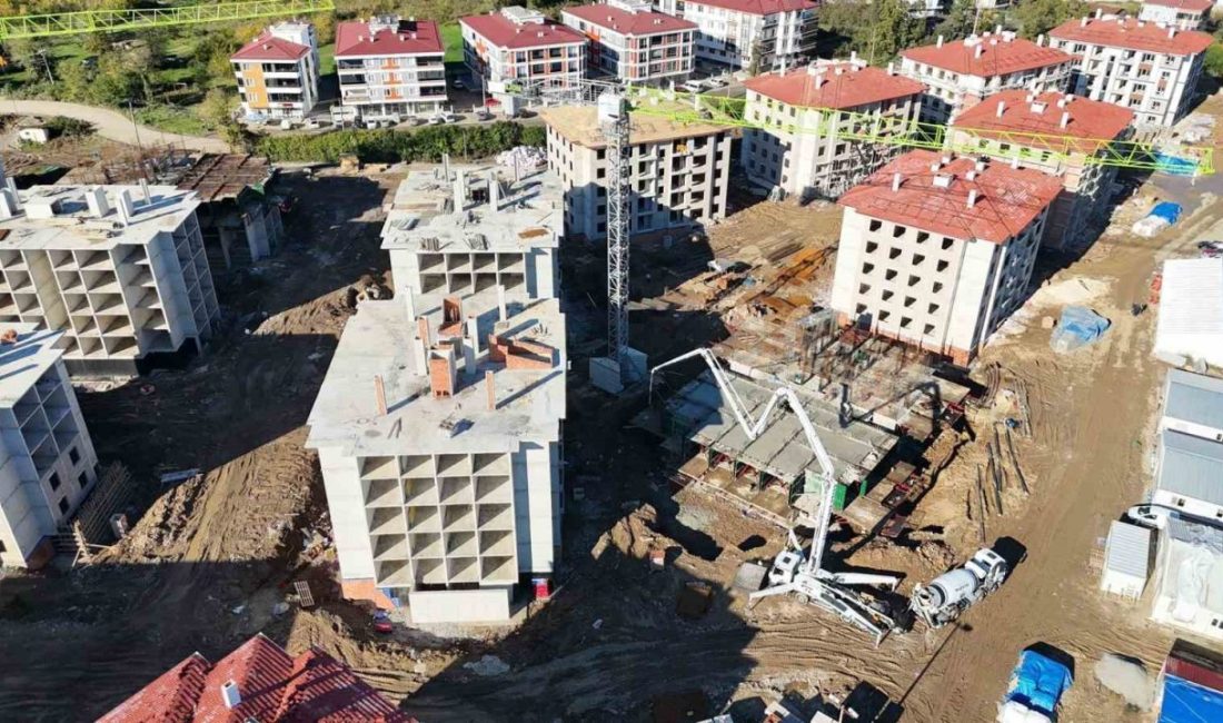 Samsun’un Çarşamba ilçesinde 615 dairelik toplu konut projesinde çalışmalar hız