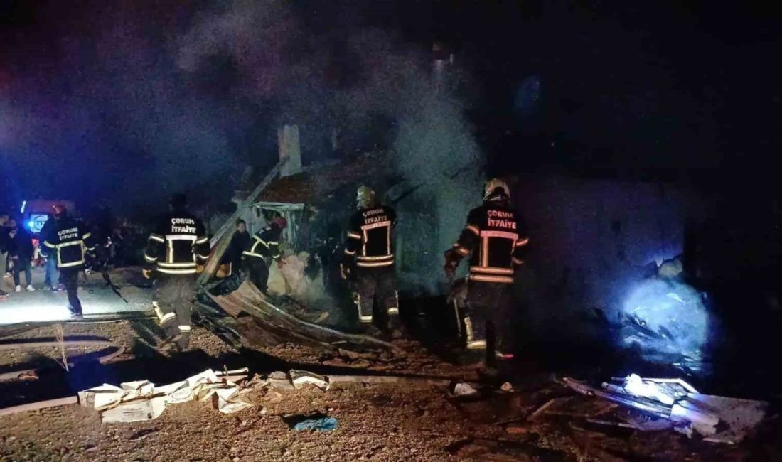 Çorum’da müstakil bir evde çıkan yangında, 2’si çocuk 7 kişi