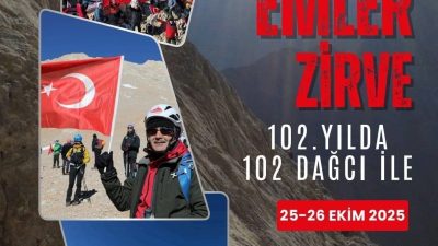 Dağcılar, şanlı Türk bayrağını Aladağlar zirvesinde dalgalandırarak Cumhuriyet coşkusunu doruklarda