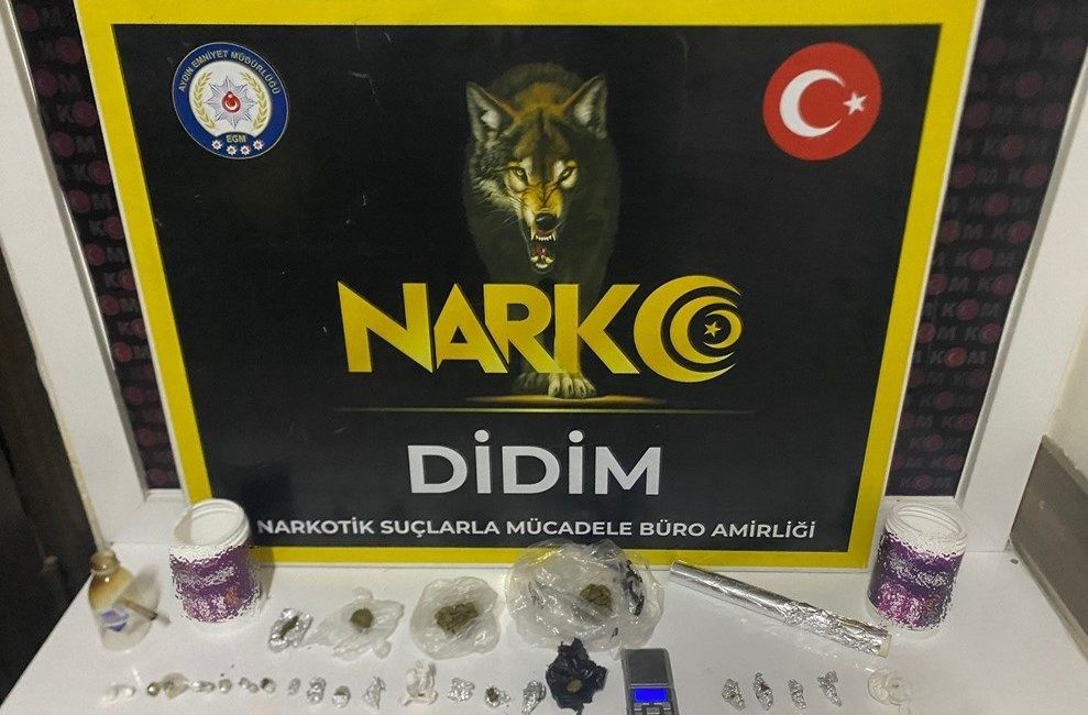 Aydın’ın Didim ilçesinde polis ekiplerince gerçekleştirilen operasyonda uyuşturucu madde ticareti