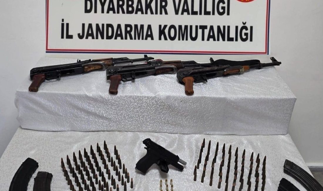Diyarbakır’ın Çınar ilçesinde düzenlenen operasyonda çok sayıda ruhsatsız silah ele