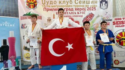 Makedonya’da yapılan 15. Cevitana Kupası Uluslararası Judo Turnuvası’nda Düzceli judocular