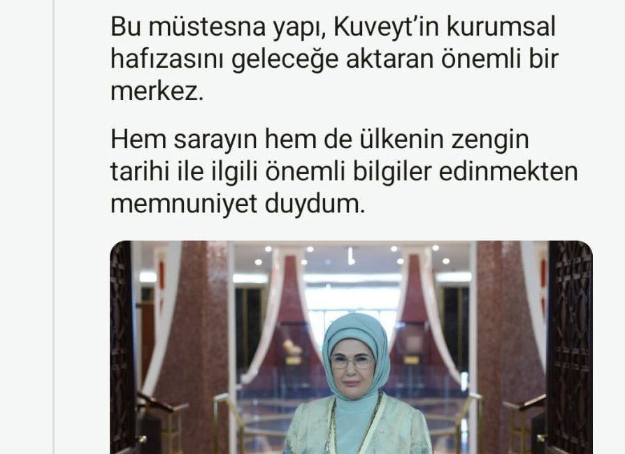 Cumhurbaşkanı Recep Tayyip Erdoğan’ın eşi Emine Erdoğan, Kuveyt’te ziyaret ettiği