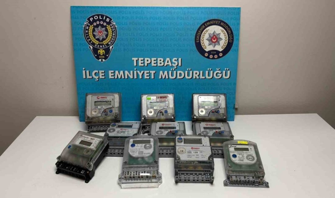Eskişehir’de 10 adet elektrik sayacını çalan şüpheli polis ekiplerince yakalanırken,