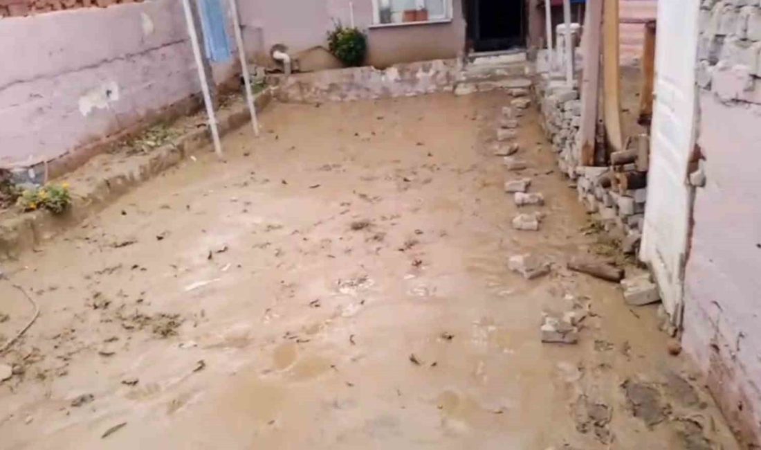 Tekirdağ’ın Süleymanpaşa ilçesinde etkili olan şiddetli yağış sonrası Aydoğdu Mahallesi’nde