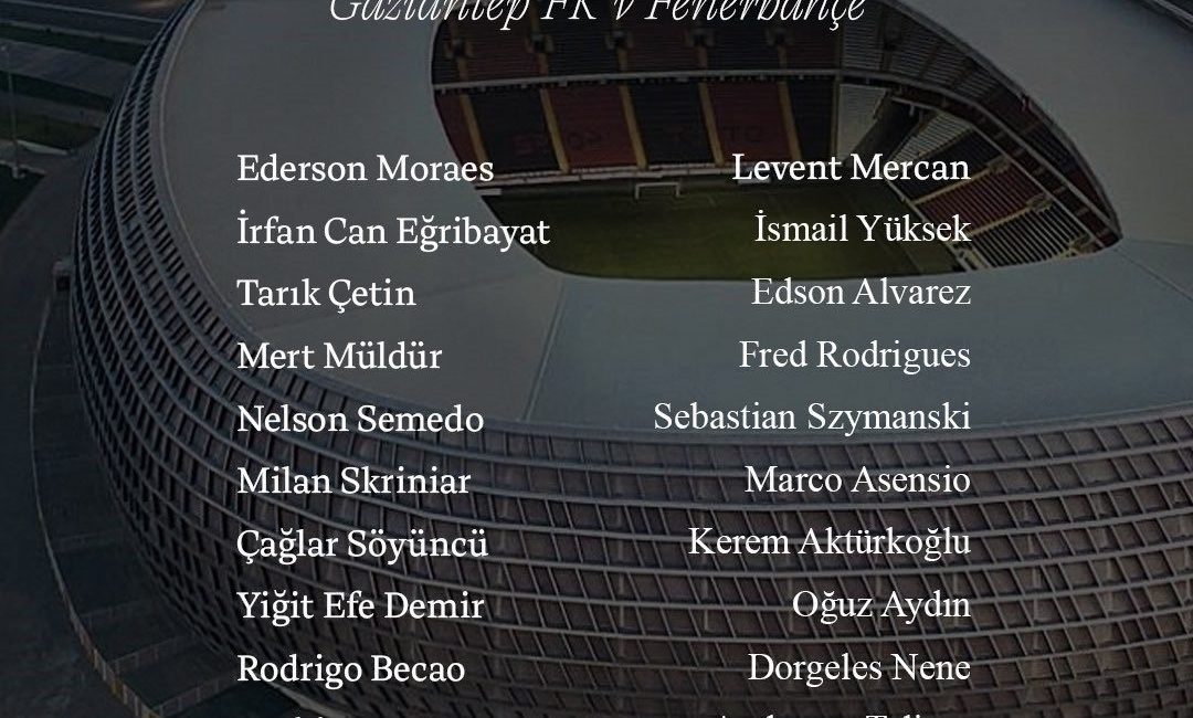 Fenerbahçe’nin, Trendyol Süper Lig’de yarın konuk olacağı Gaziantep FK maçının