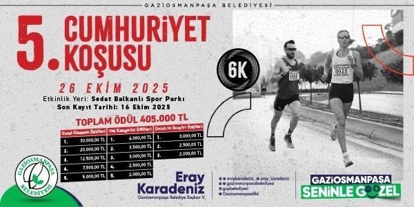 Gaziosmanpaşa Belediyesi Cumhuriyet Koşusu büyük heyecana sahne olacak Cumhuriyetin 102. yılı, Gaziosmanpaşa’da spor ve coşku dolu bir etkinlikle