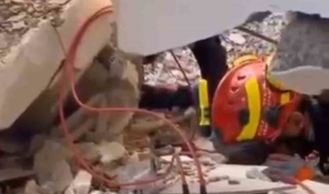Kocaeli’nin Gebze ilçesinde çöken binanın enkazında yürütülen arama kurtarma çalışmalarında