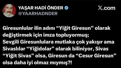 Giresun’un adının önüne “Yiğit” unvanının eklenmesi için başlatılan imza kampanyası