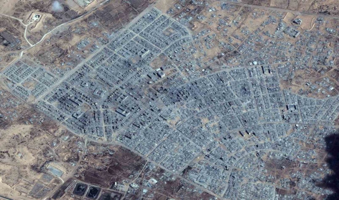 İsrail’in 2 yıl boyunca saldırı gerçekleştirdiği Gazze Şeridi’ndeki yıkım, uydu
