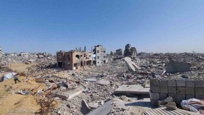 Gazze Şeridi’nin kuzeyindeki Cibaliye Mülteci Kampı’ndaki yıkım, İsrail ordusunun çekilmesiyle