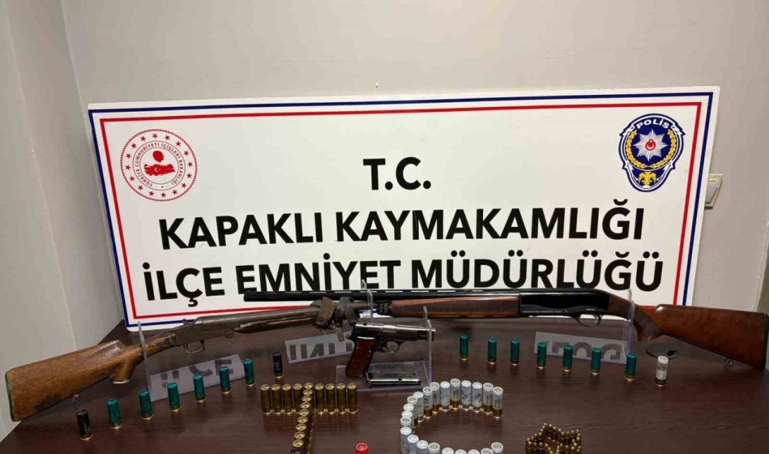 Tekirdağ’ın Kapaklı ilçesinde polis ekipleri tarafından belirlenen ikamette yapılan aramada