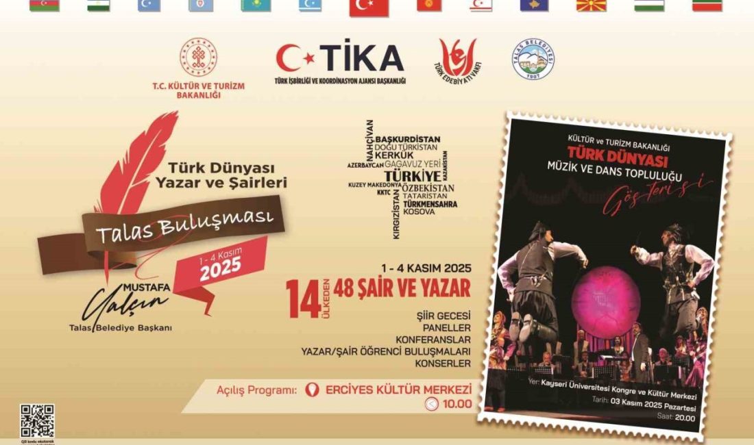 Kayseri, kasım ayına Türk dünyasının kültür rüzgârıyla girmeye hazırlanıyor. Talas