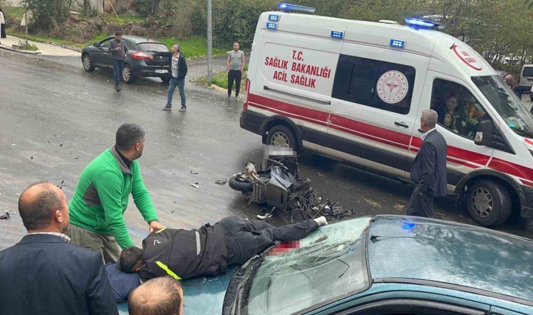 Tekirdağ’ın Çorlu ilçesinde motosiklet ile otomobilin kafa kafaya çarpışması sonucu