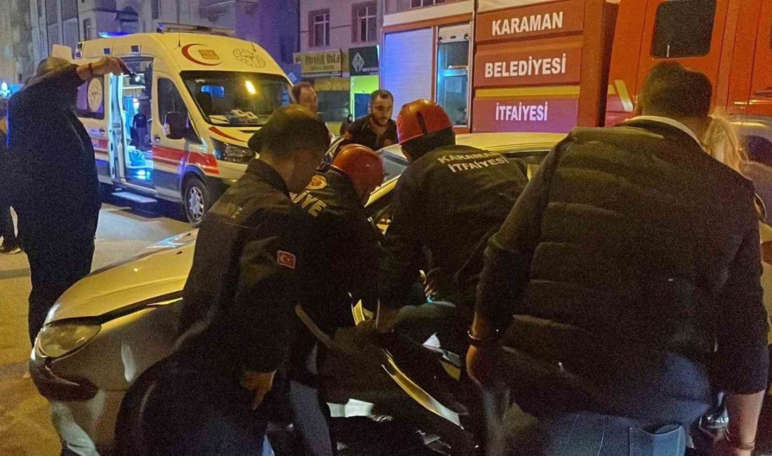 Karaman’da iki otomobilin çarpışması sonucu meydana gelen kazada 2 kişi
