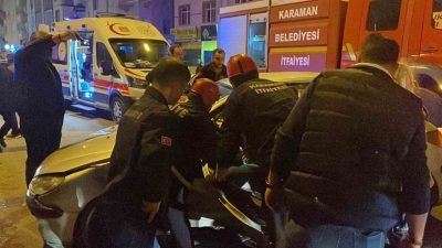 Karaman’da iki otomobilin çarpışması sonucu meydana gelen kazada 2 kişi