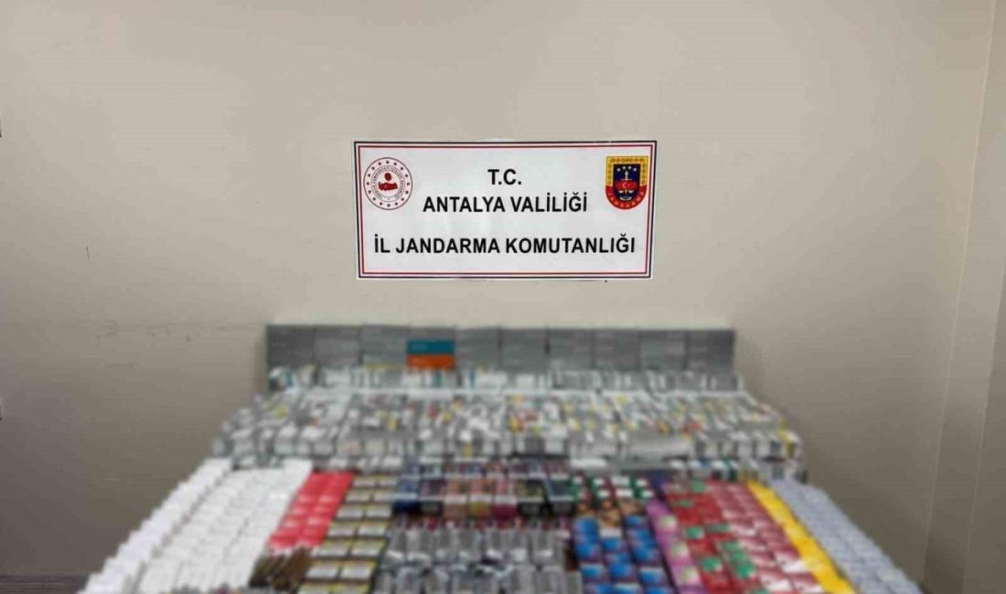 Antalya’da jandarma ekiplerinin Kemer ilçesinde bir işyerinde gerçekleştirdikleri aramada çok