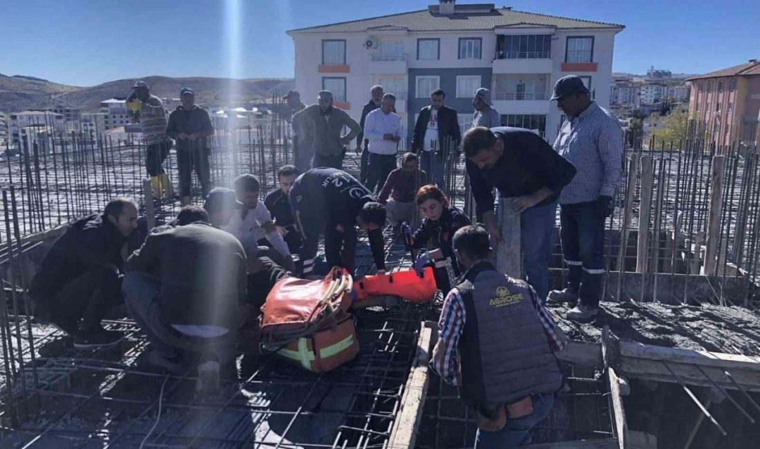 Adıyaman’ın Besni ilçesinde, beton dökümü sırasında beton pompasının bomunun kırılması
