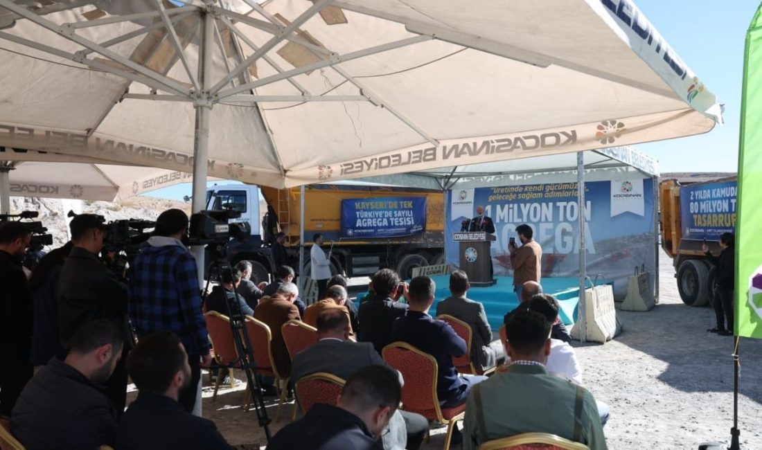 Kayseri’de Kocasinan Belediyesi Agrega Üretim Tesisi’nde 1 milyonuncu ton agreganın