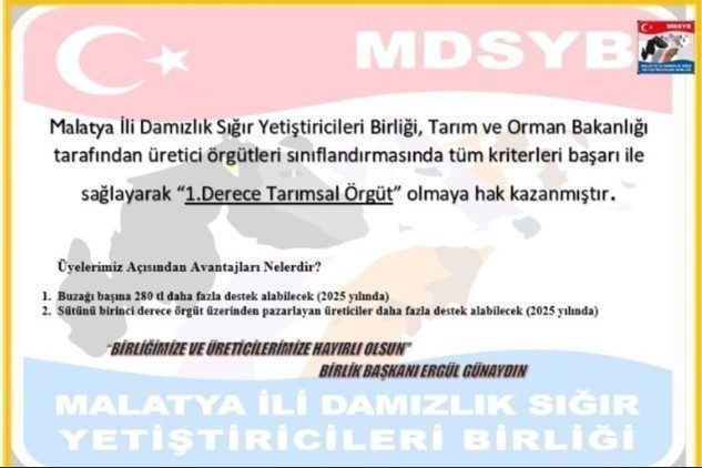 Malatya İli Damızlık Sığır Yetiştiricileri Birliği, Tarım ve Orman Bakanlığı