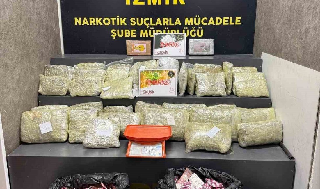 İzmir’in Konak ilçesinde metruk evde yüklü miktarda uyuşturucu madde ele