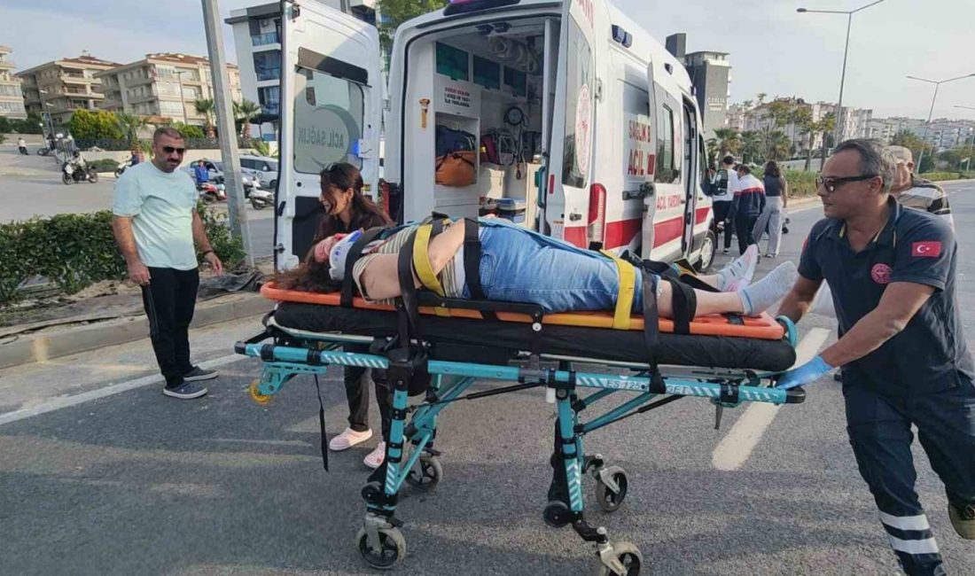 Motosikletin çarptığı kadın ağır yaralandı Aydın’ın Kuşadası ilçesinde motosikletin çarptığı kadın ağır yaralanırken, kaza anı