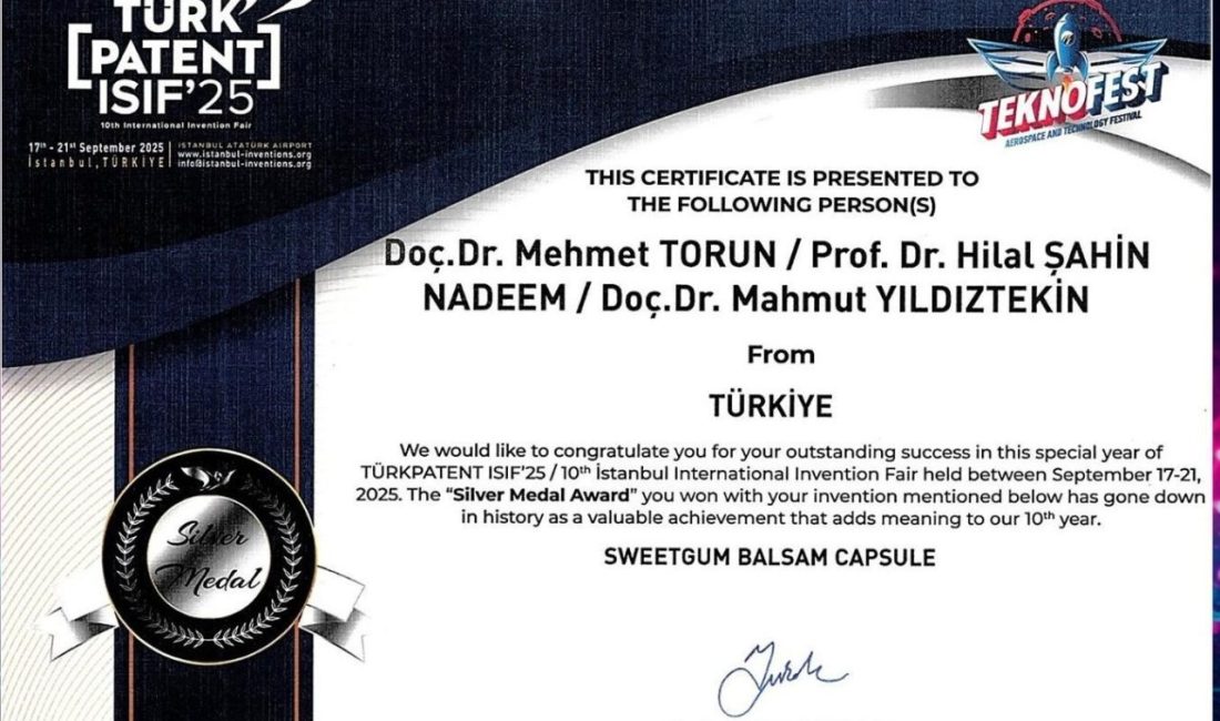 MSKÜ’lü akademisyene patent ödülü: “Sığla yağı kapsülüne gümüş madalya” Muğla Sıtkı Koçman Üniversitesi (MSKÜ) Köyceğiz Meslek Yüksekokulu öğretim üyesi