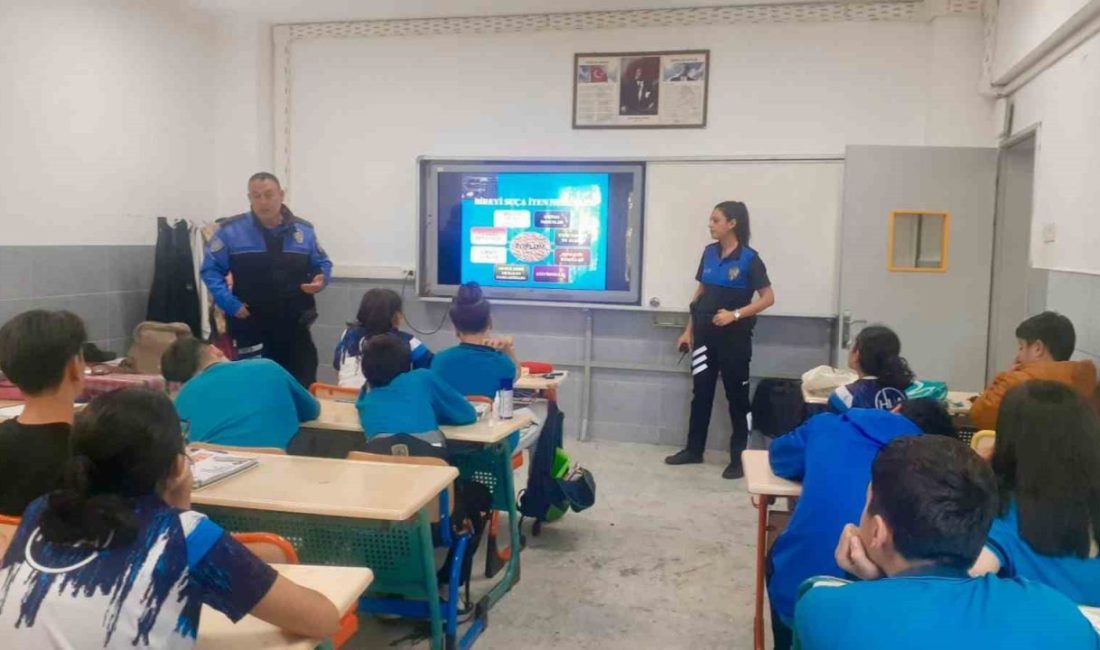 Aydın İl Emniyet Müdürlüğü ekipleri, ortaokul öğrencilerle buluşarak polislik mesleğini