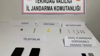 Tekirdağ’ın Çerkezköy ilçesinde ormanlık alanda üzerinde satışa hazır uyuşturucu ile