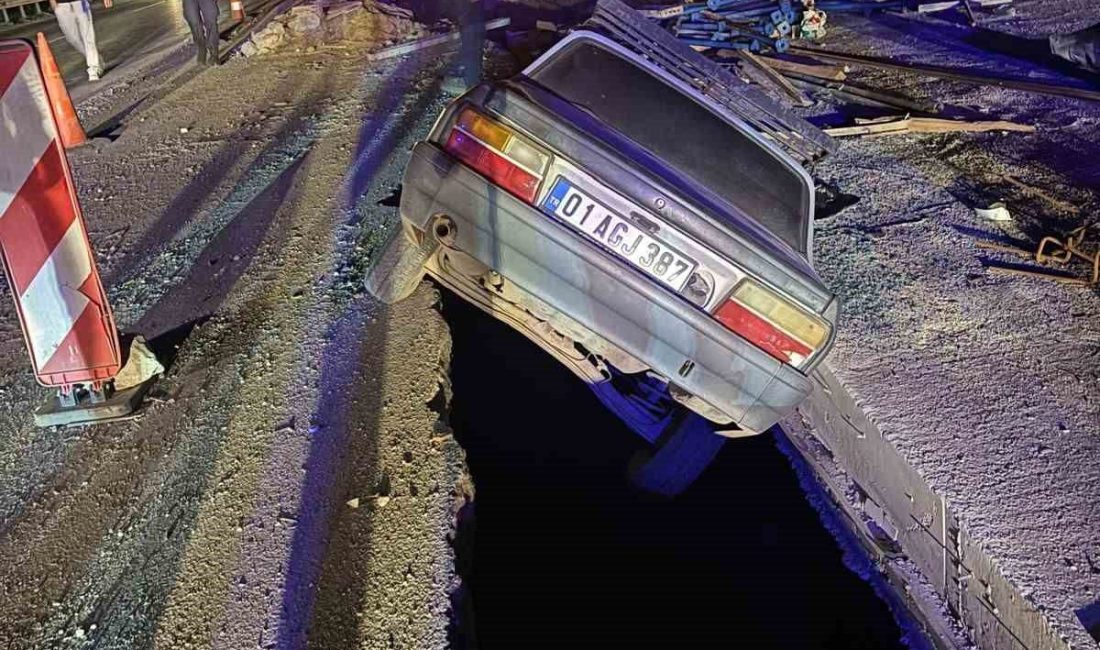 Osmaniye’nin Bahçe ilçesinde yol ile kaldırım arasındaki çukura 1 saat