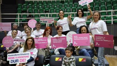 Göztepe Basketbol Takımı, Darüşşafaka Lassa karşılaşması öncesi parkeye farkındalık pankartıyla