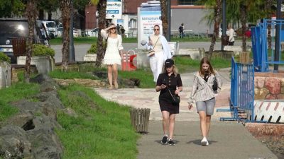 Kruvaziyer turizmi kapsamında Samsun’a gelen bin 75 Rus turist, güneşli