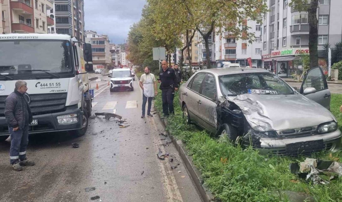 Samsun’da otomobilin çöp kamyonuna çarptığı kazada bir kişi yaralandı. Kaza,