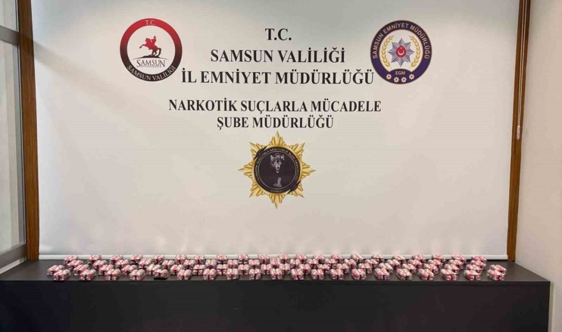 Samsun’da polis tarafından düzenlenen uyuşturucu operasyonunda 6 bin 170 adet