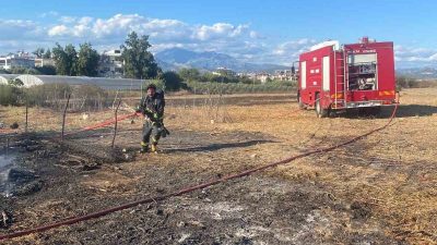 Antalya’nın Serik ilçesinde bir ahırda çıkan yangında 1 koyun telef