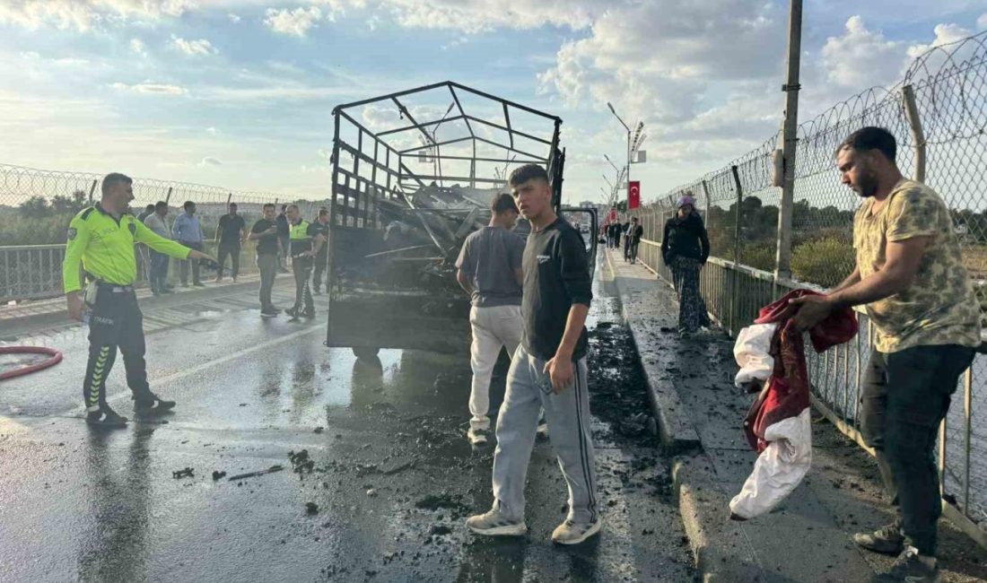 Şanlıurfa’da seyir halindeyken alev alan kamyonetteki 3 kişi, sürücünün ensesinde