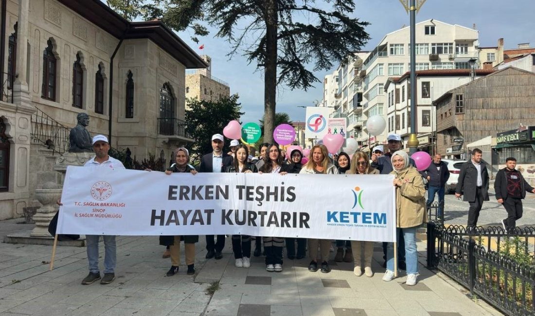 Sinop’ta meme kanseri farkındalık yürüyüşü yapıldı Sinop’ta “Meme Kanseri Farkındalık Ayı” kapsamında düzenlenen yürüyüşte vatandaşlara erken