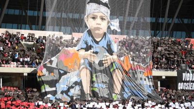 Sivassporlu taraftarlar, Serikspor maçı öncesinde Gazze’deki soykırıma sessiz kalmamak amacıyla