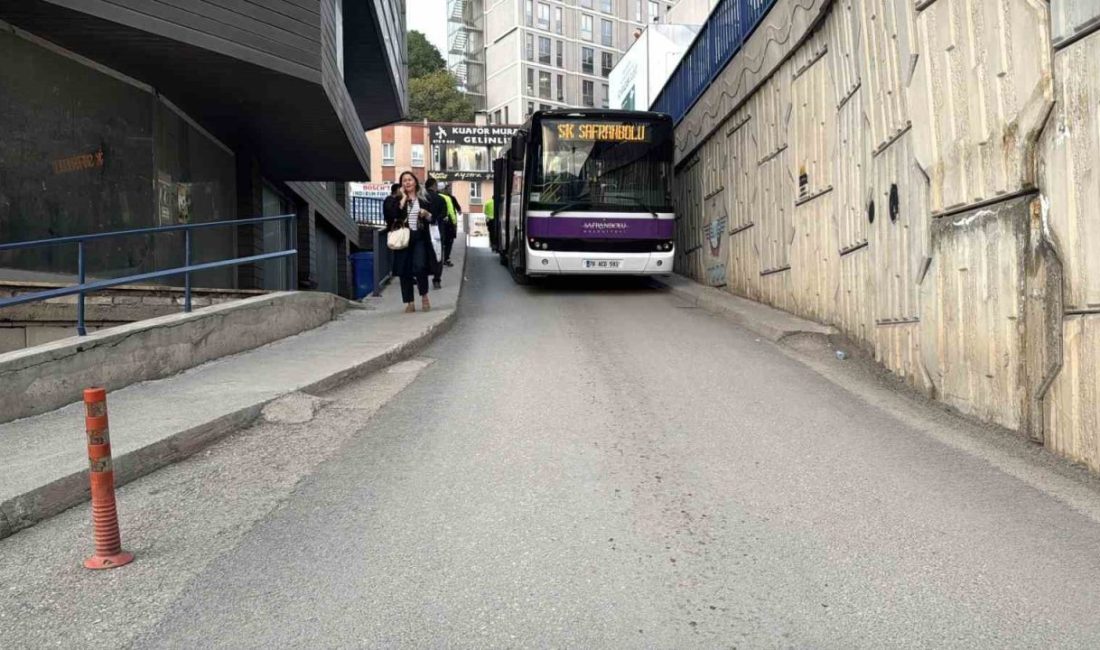 Karabük’te frenleri tutmayan halk otobüsünün sürücüsünün soğukkanlılıkla yaptığı manevra faciayı