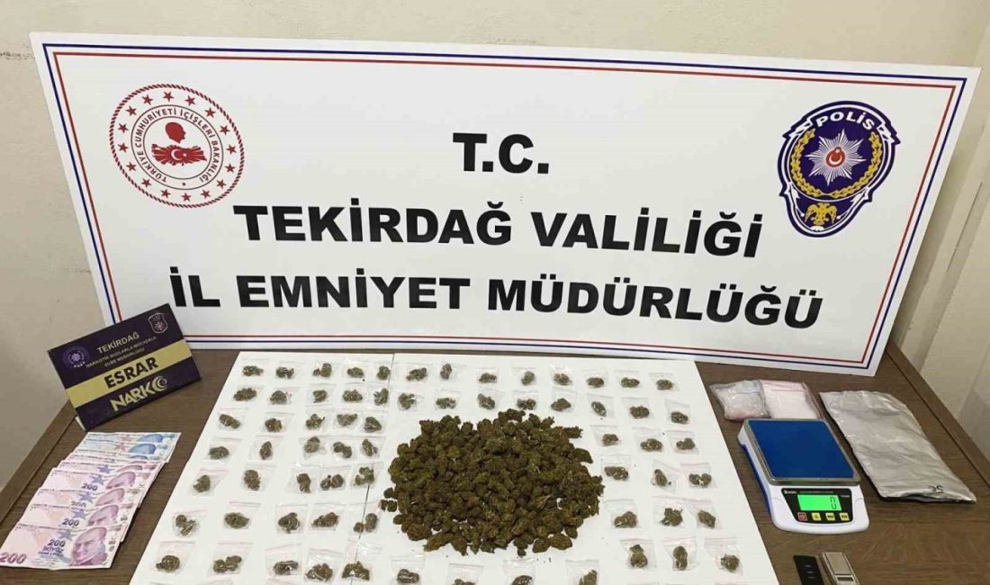 Tekirdağ İl Emniyet Müdürlüğü ekipleri tarafından il genelinde gerçekleştirilen narkotik