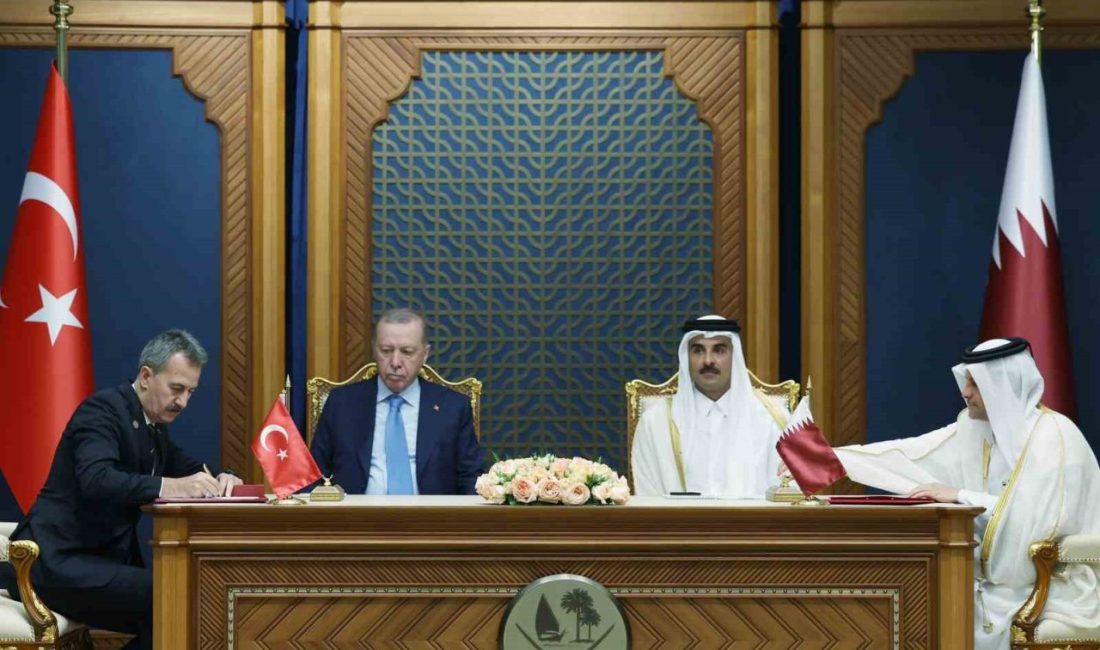 Cumhurbaşkanı Recep Tayyip Erdoğan ile Katar Emiri Şeyh Tamim bin