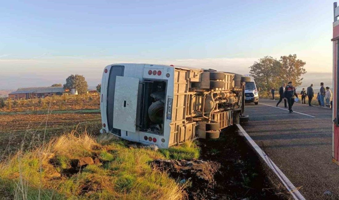 Uşak’ta tarım işçisini taşıyan midibüsün yan yatması sonucu 23 kişi