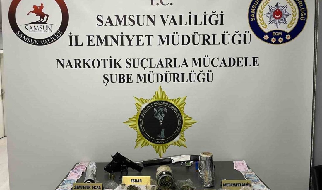Samsun’da polis tarafından düzenlenen uyuşturucu operasyonunda 3 şüpheli yakalandı, çeşitli