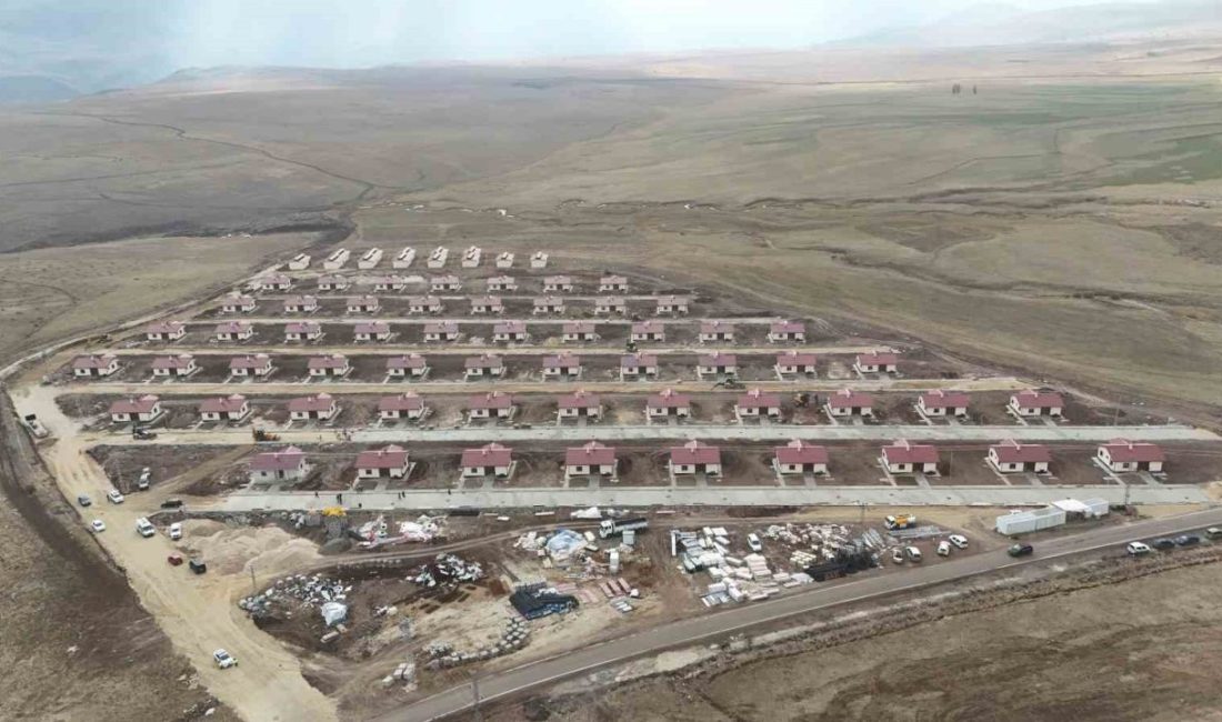 Erzurum’un Çat ilçesi Yavi Mahallesi’nde yapımı devam eden TOKİ konutlarında