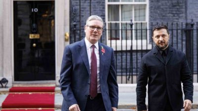 Ukrayna Devlet Başkanı Vladimir Zelenskiy, İngiltere’nin başkenti Londra’daki Gönüllüler Koalisyonu